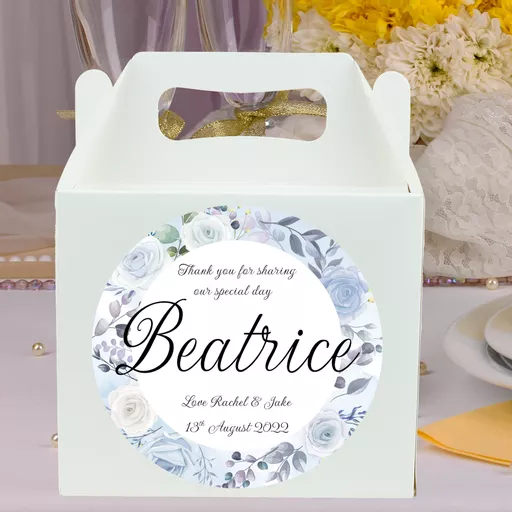 Children's Wedding Activity Box with Blue Flowers