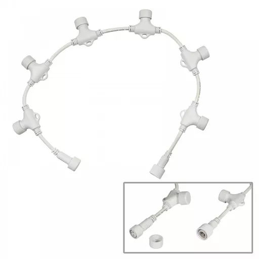 elumen8 String Light Adaptor Cable 1 in 6 Out 0.7m White