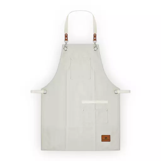 Cotton Apron with Leather Details