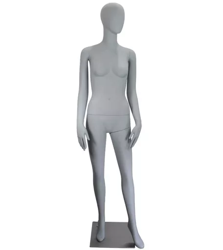 Matt Grey Female Faceless Mannequin - Hand by Side