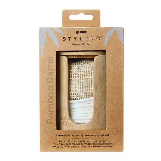 STYLPRO Bamboo Barrel & Reusable Makeup Remover Pads x 8