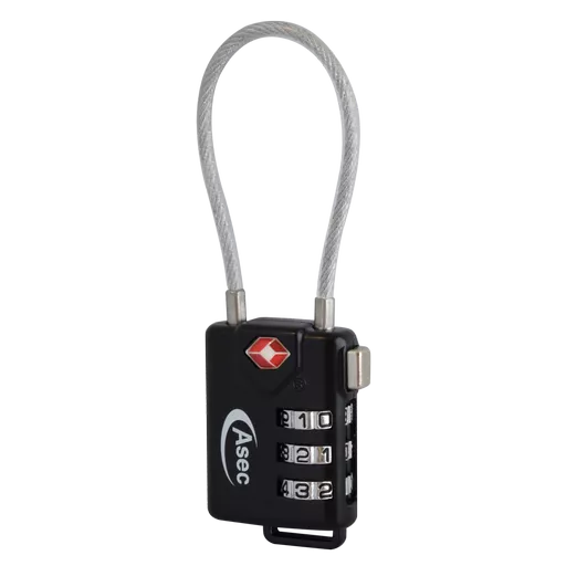 ASEC TSA Combination Luggage Cable Travel Padlock