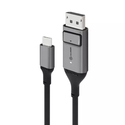 ALOGIC 2m Ultra USB-C (Male) to DP (Male) Cable - 4K @60Hz with LED (White) - Box Packaging