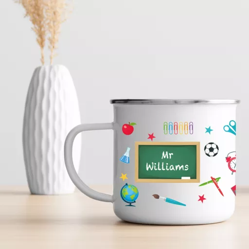 Personalised Teacher's Enamel Mug