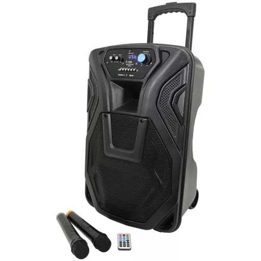 QTX BUSKER-12 Portable PA with Mics & Media Player