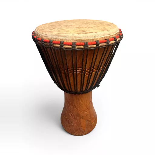 Premium 60cm Hand-Carved Wildlife Relief Djembe Drum