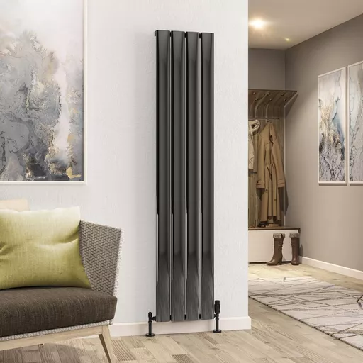 Malmesbury 1800 x 375 Aluminium Radiator Black Effect