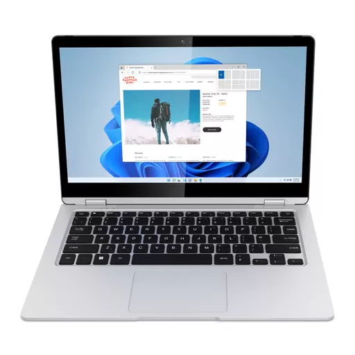 Geo Computers GeoFlex 230 Hybrid (2-in-1) 33.8 cm (13.3") Touchscreen Full HD Intel® Pentium® Silver N5030 4 GB LPDDR4-SDRAM 128 GB SSD Wi-Fi 5 (802.11ac) Windows 11 Home in S mode Silver