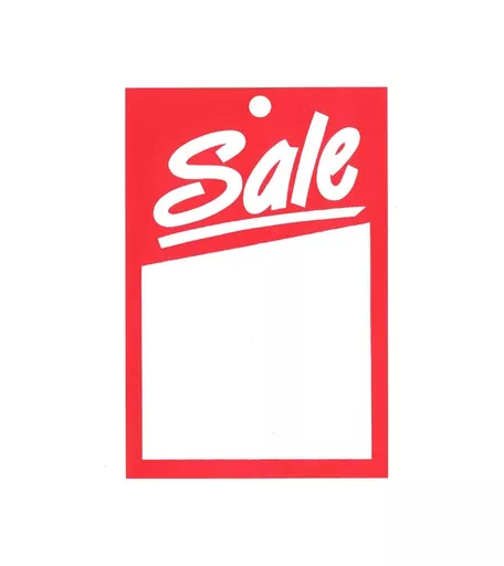 Italic 'Sale' Hanger Tickets - 75mm x 120mm (Pack of 500)