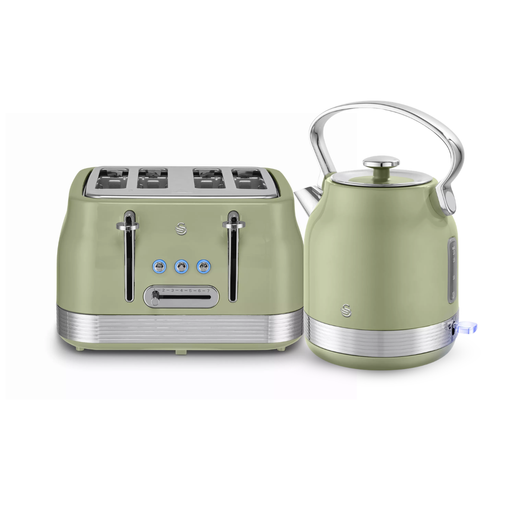 Swan Retro Collection Traditional Kettle & 4 Slice Toaster Bundle