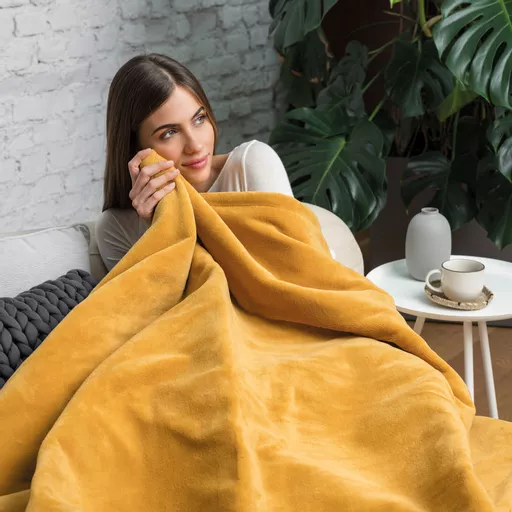 Dreamland IntelliHeat Large Mustard Throw 160 x 120cm