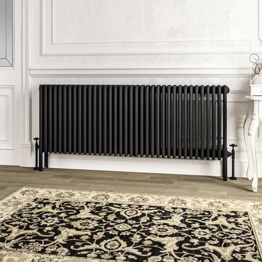 Imperia 4 Column Radiator 600 x 1640mm Matt Black