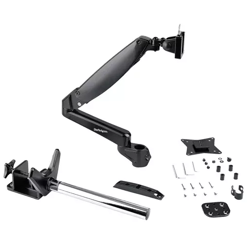 StarTech.com Desk Mount Monitor Arm for Single VESA Display up to 32" or 49" Ultrawide 8kg/17.6lb - Full Motion Articulating & Height Adjustable - C-Clamp, Grommet - Single Monitor Arm