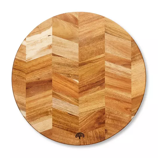 Round Acacia Chevron Chopping Board