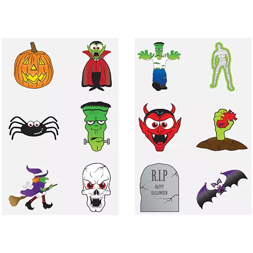 Halloween Tattoos Pack  of 96