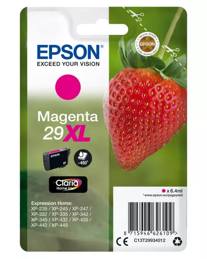 Epson C13T29934012/29XL Ink cartridge magenta high-capacity, 450 pages ISO/IEC 19752 6,4ml for Epson XP 235/335