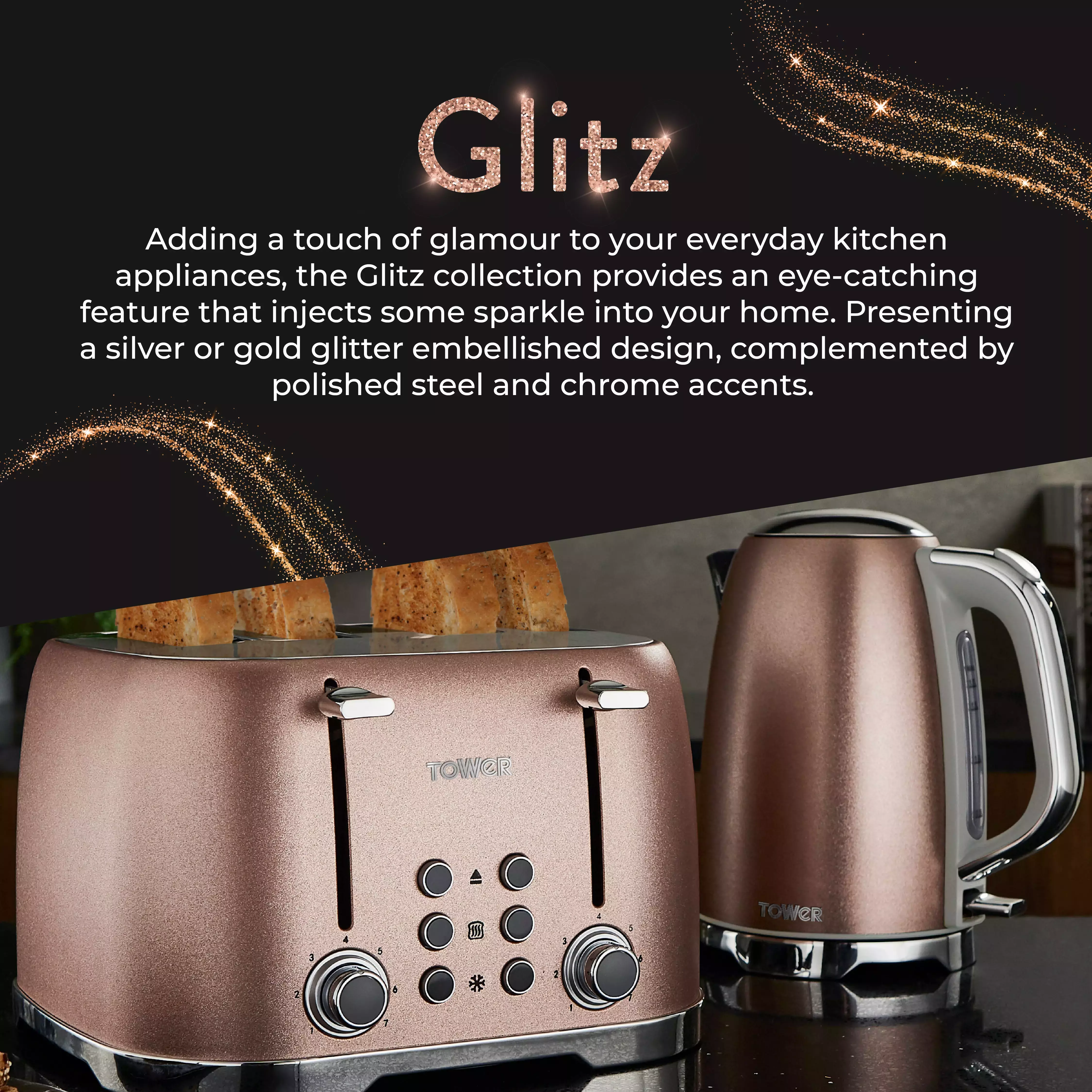 Glitz Sparkle Collection Kitchen Tower Housewares