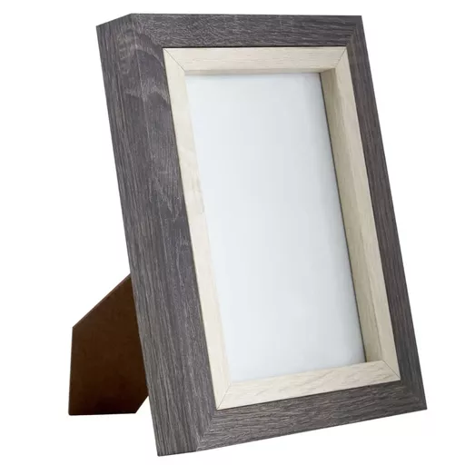 Box Photo Frame, Two Tone, Grey, 5x7