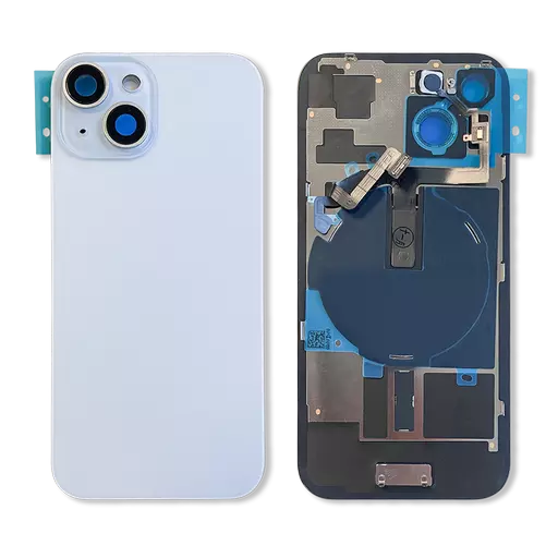 Back Glass w/ Camera Lens (Blue) (No Logo) - For iPhone 15