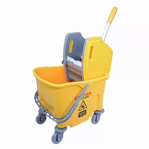 25 LTR MOBILE BUFFALO MOP BUCKET & WRINGER YELLOW