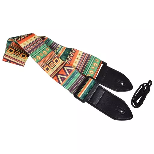 Chord Aztec Design Print Webbing Guitar Strap