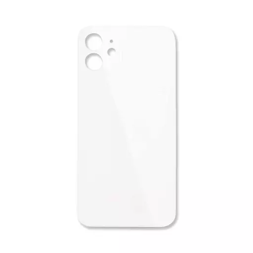 Back Glass (Big Hole) (No Logo) (White) (CERTIFIED) - For iPhone 12