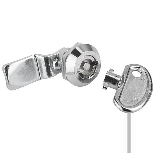 Quarter Turn Lock. Double Lug Lock. 18.5mm Height. Zinc Chrome.