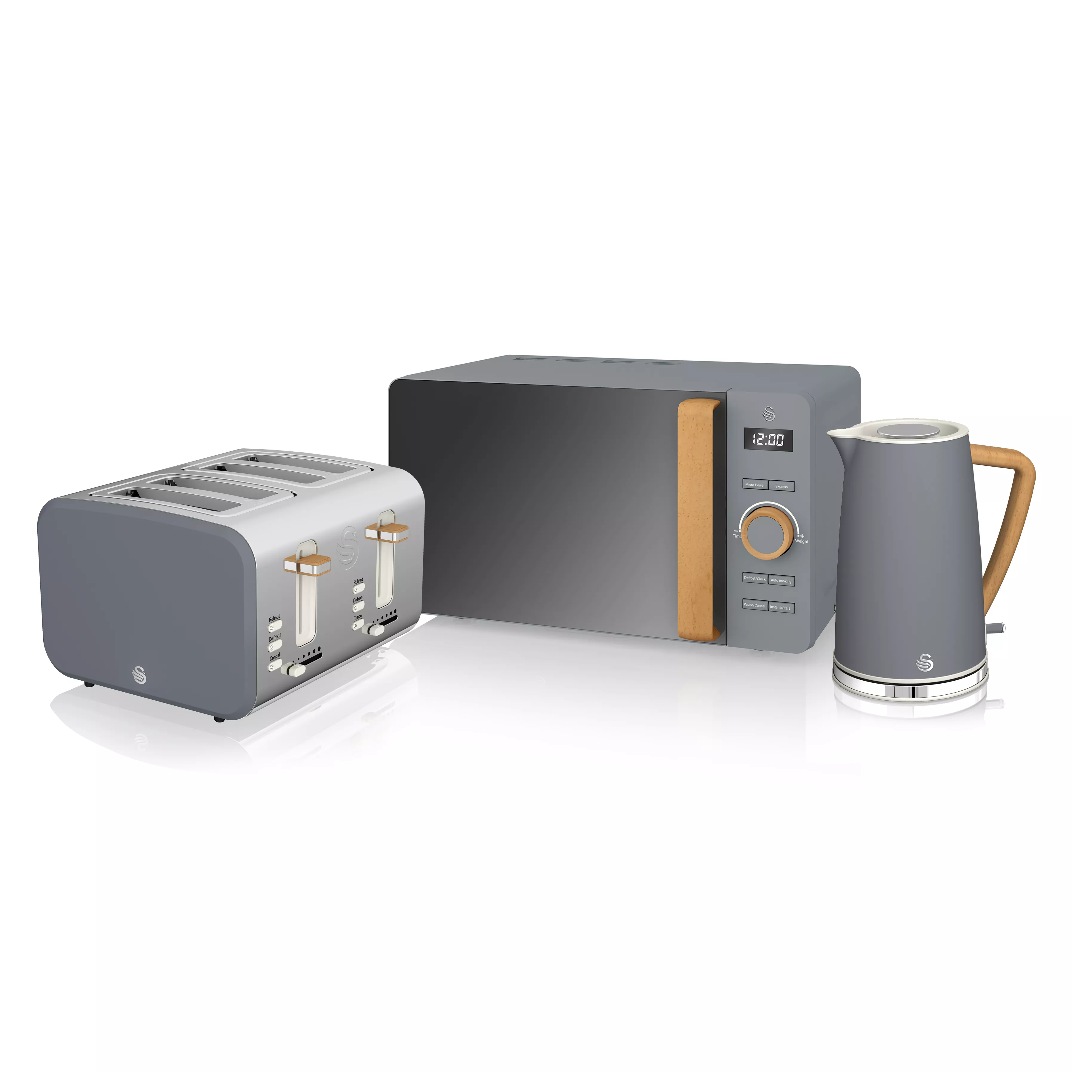 Nordic Slice Toaster, Cordless Kettle and Digital Microwave