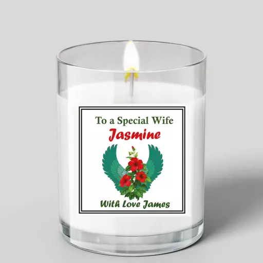 Personalised Glass Scented Candle for a Special Wife