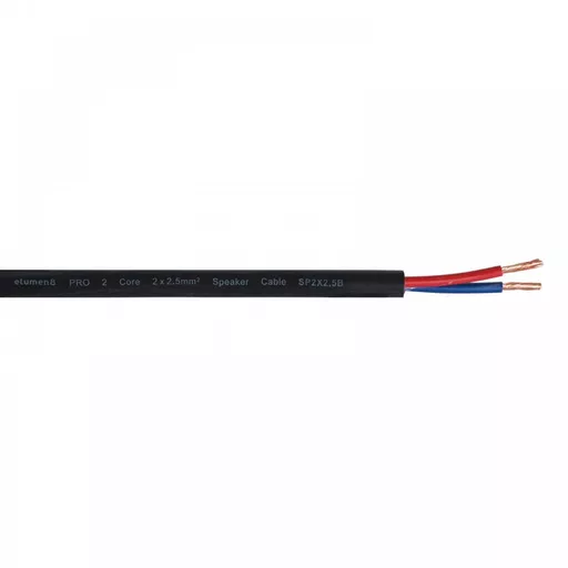 elumen8 PRO 2 x 1.5mm2 Speaker Cable, 100m Drum Black