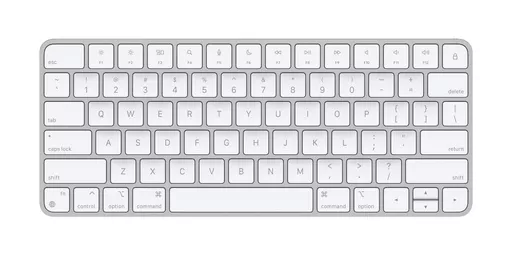 Apple Magic keyboard USB + Bluetooth US English Aluminium, White