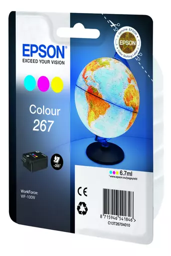 Epson C13T26704010/267 Ink cartridge color, 200 pages 6,7ml for Epson WF-100 W