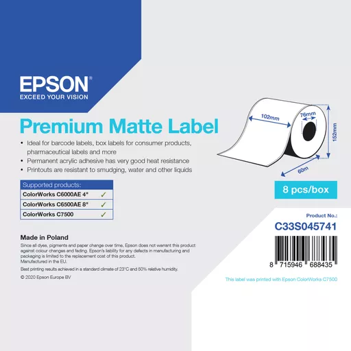 Epson C33S045741 printer label Self-adhesive printer label