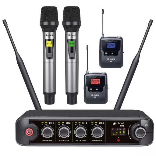 Chord XU4-C UHF 4 Channel Combo Wireless Microphone System