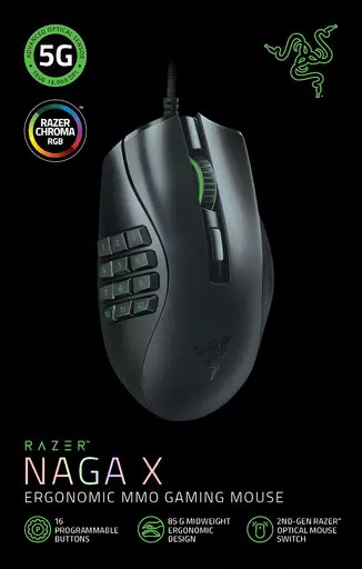 Razer Naga X mouse Right-hand USB Type-A Optical 18000 DPI