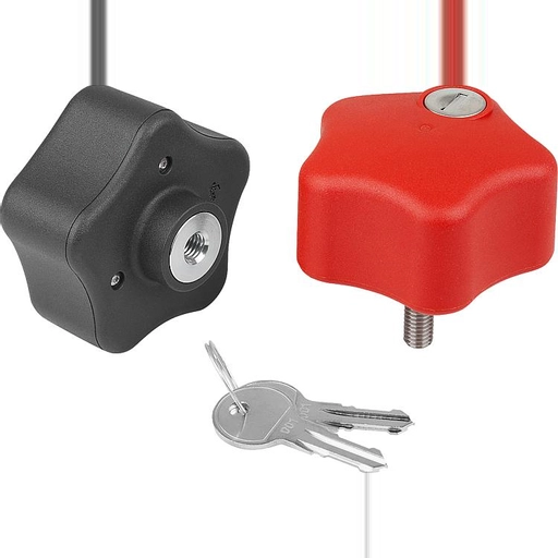 K1378 - Lockable Plastic Star Grips With Steel & Stainless Steel Threads M6-M10