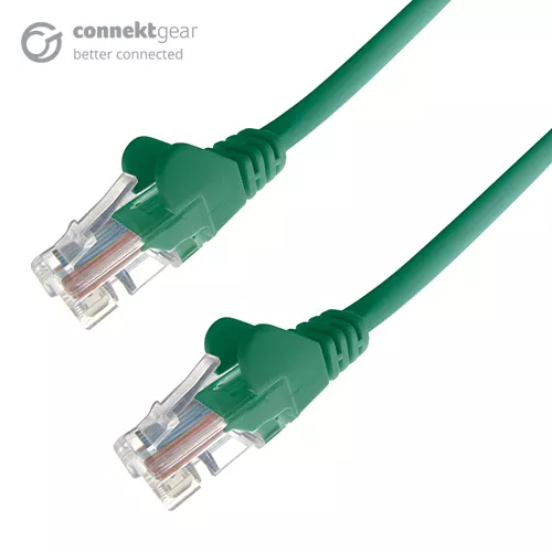 connektgear 5m RJ45 CAT6 UTP Stranded Flush Moulded LS0H Network Cable - 24AWG - Green