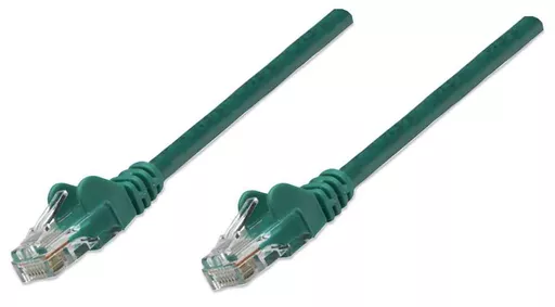 Intellinet Network Patch Cable, Cat5e, 3m, Green, CCA, U/UTP, PVC, RJ45, Gold Plated Contacts, Snagless, Booted, Lifetime Warranty, Polybag