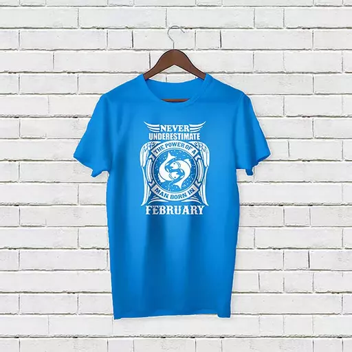 Personalised 'Never Underestimate the Power of a Man born in MONTH' T-Shirt