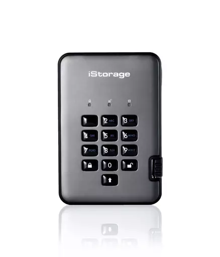 iStorage diskAshur PRO2 256-bit 4TB USB 3.1 secure encrypted hard drive IS-DAP2-256-4000-C-G