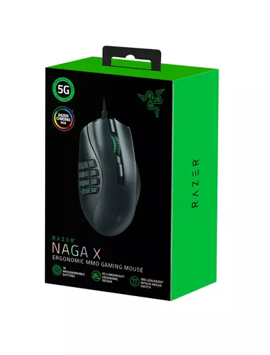 Razer Naga X mouse Right-hand USB Type-A Optical 18000 DPI