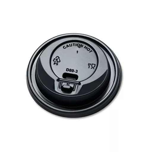 8OZ LIFT-LOCK PS DOMED LIDS BLACK - (1X1000)