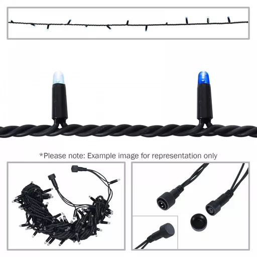 elumen8 Rubber LED String Lights 20m Blue Cool White Black