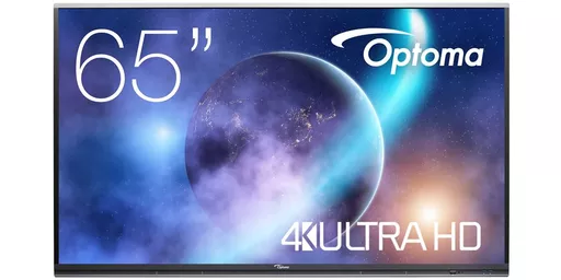 Optoma 5652RK+ Interactive flat panel 165.1 cm (65") LED Wi-Fi 400 cd/m² 4K Ultra HD Black Touchscreen Android 11