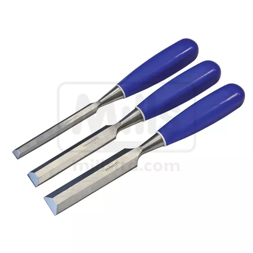 Set of 3 Bevel Edge Wood Chisels