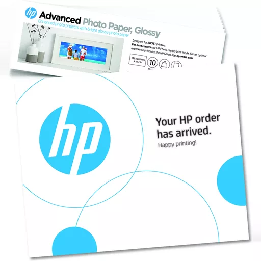 HP Advanced Photo Paper, Glossy, 65 lb, 4 x 12 in. (101 x 305 mm), 10 sheets