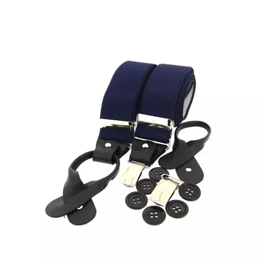 Luxury Navy Leather End Country Braces