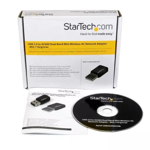 StarTech.com USB 2.0 AC600 Mini Dual Band Wireless-AC Network Adapter - 1T1R 802.11ac WiFi Adapter