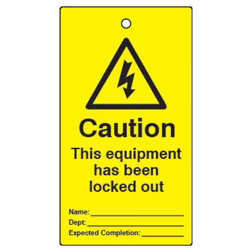 ASEC Lockout Tagout Tags `This Equipment Has Been Locked Out` Pack of 10