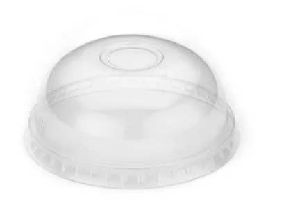 RPET DOMED LID WITH HOLE FOR 8oz CUP (BASE R16011) (1x1000)